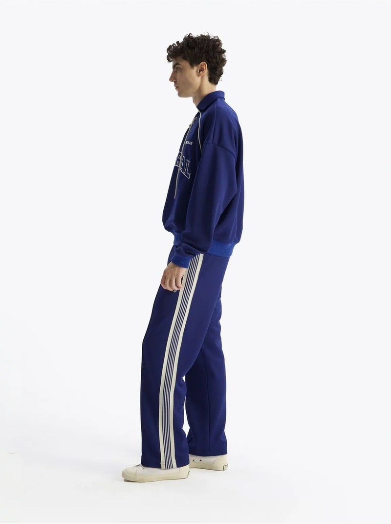 Sweatshirt estampada com decote com cordão giesto Azul-elétrico - Kiabi