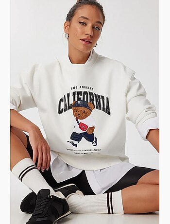 Sweatshirt estampada com decote redondo istanbul