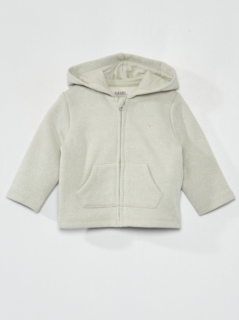 Sweatshirt estampada com fecho e capuz AZUL - Kiabi