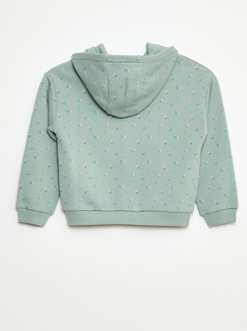 Sweatshirt estampada com fecho e capuz - Kiabi