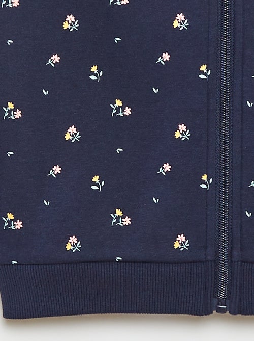 Sweatshirt estampada com fecho e capuz - Kiabi