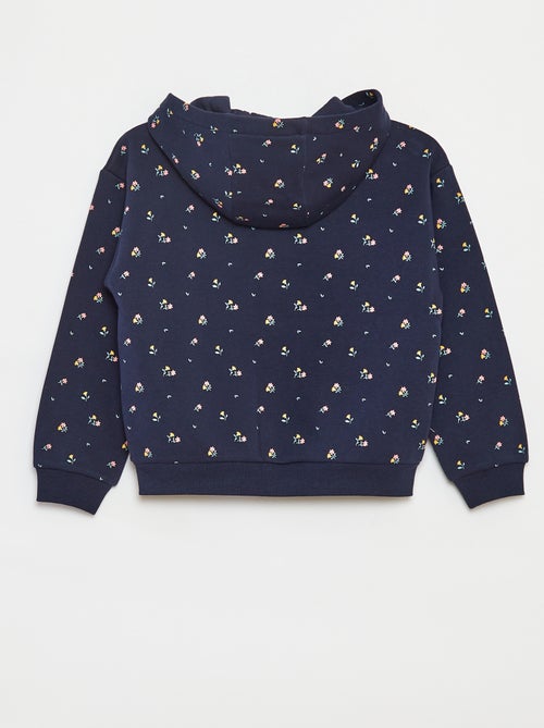Sweatshirt estampada com fecho e capuz - Kiabi