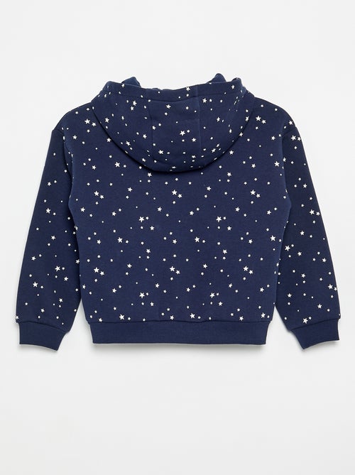 Sweatshirt estampada com fecho e capuz - Kiabi