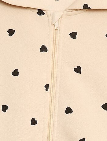 Sweatshirt estampada com fecho e capuz