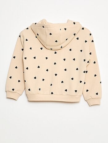 Sweatshirt estampada com fecho e capuz