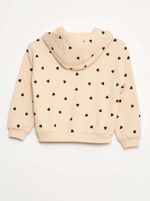 Sweatshirt estampada com fecho e capuz - Kiabi