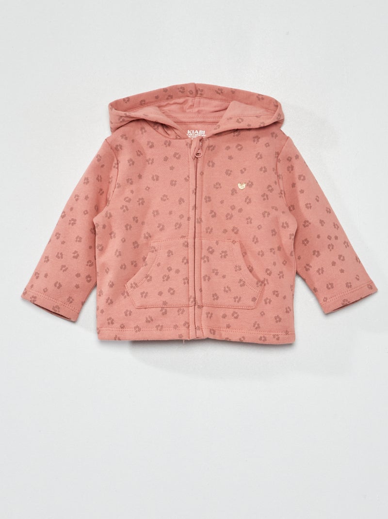 Sweatshirt estampada com fecho e capuz ROSA - Kiabi
