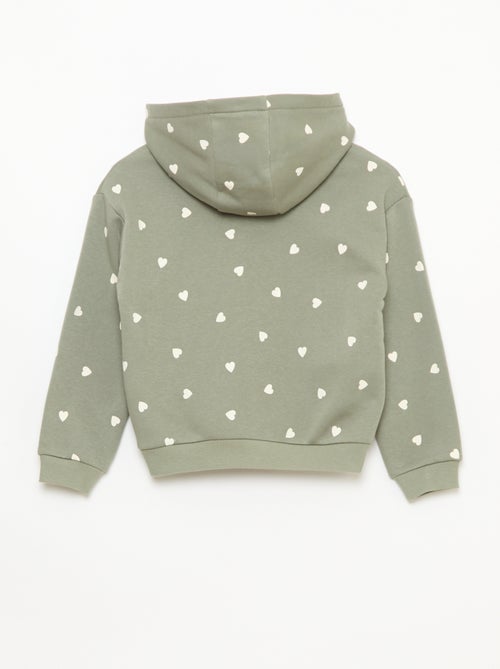 Sweatshirt estampada com fecho e capuz - Kiabi