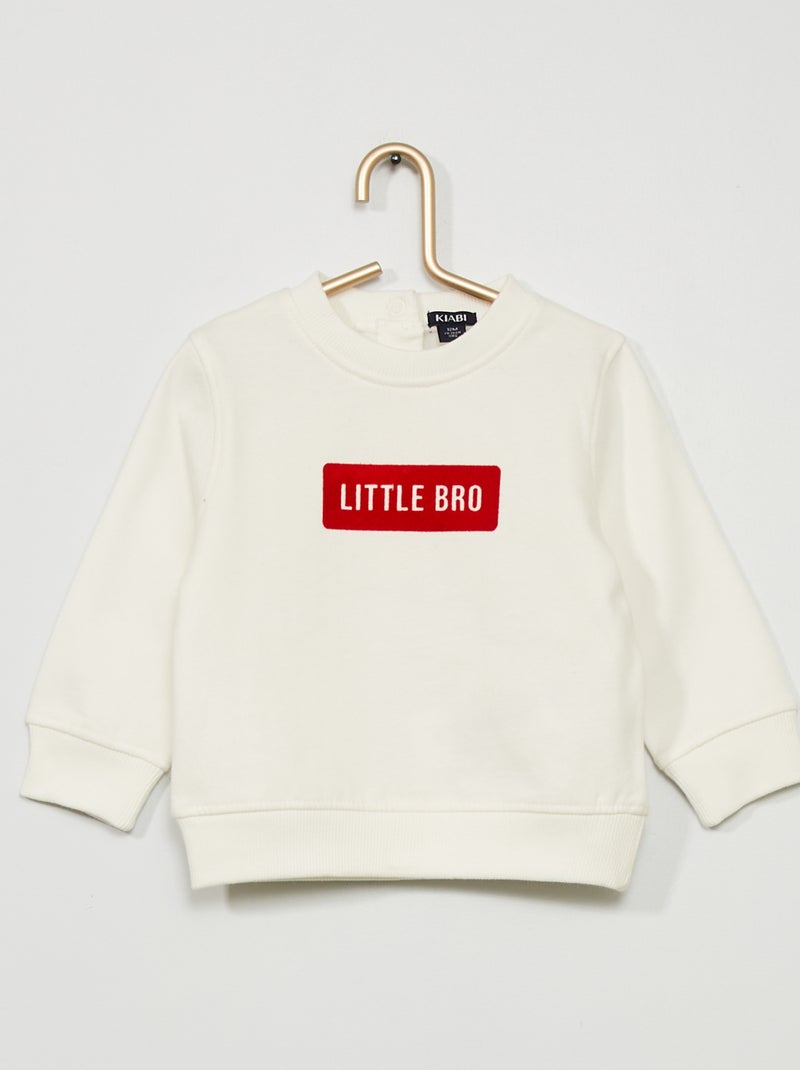 Sweatshirt estampada com gola redonda BRANCO - Kiabi