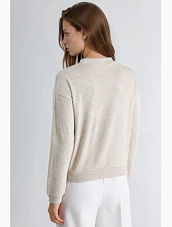 Sweatshirt estampada com gola redonda busem