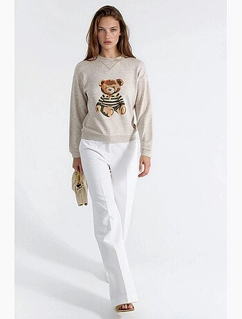 Sweatshirt estampada com gola redonda busem