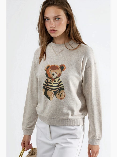 Sweatshirt estampada com gola redonda busem - Kiabi