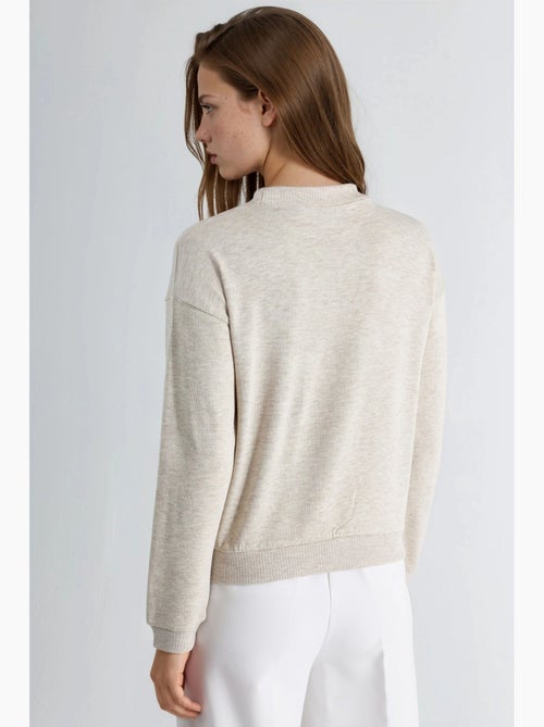Sweatshirt estampada com gola redonda busem - Kiabi