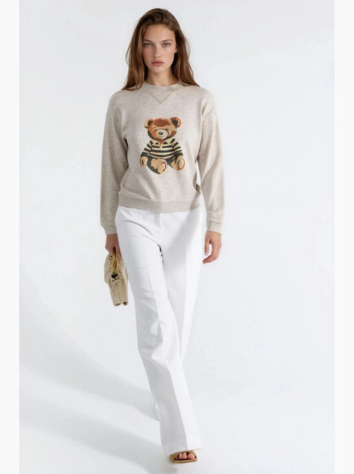 Sweatshirt estampada com gola redonda busem - Kiabi
