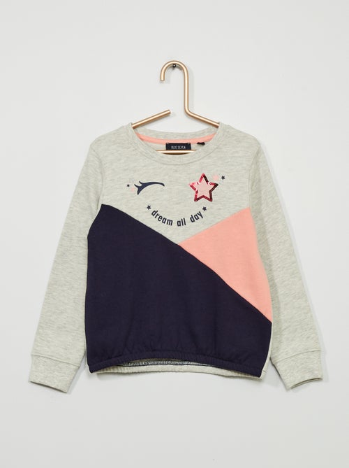 Sweatshirt estampada com gola redonda - Kiabi
