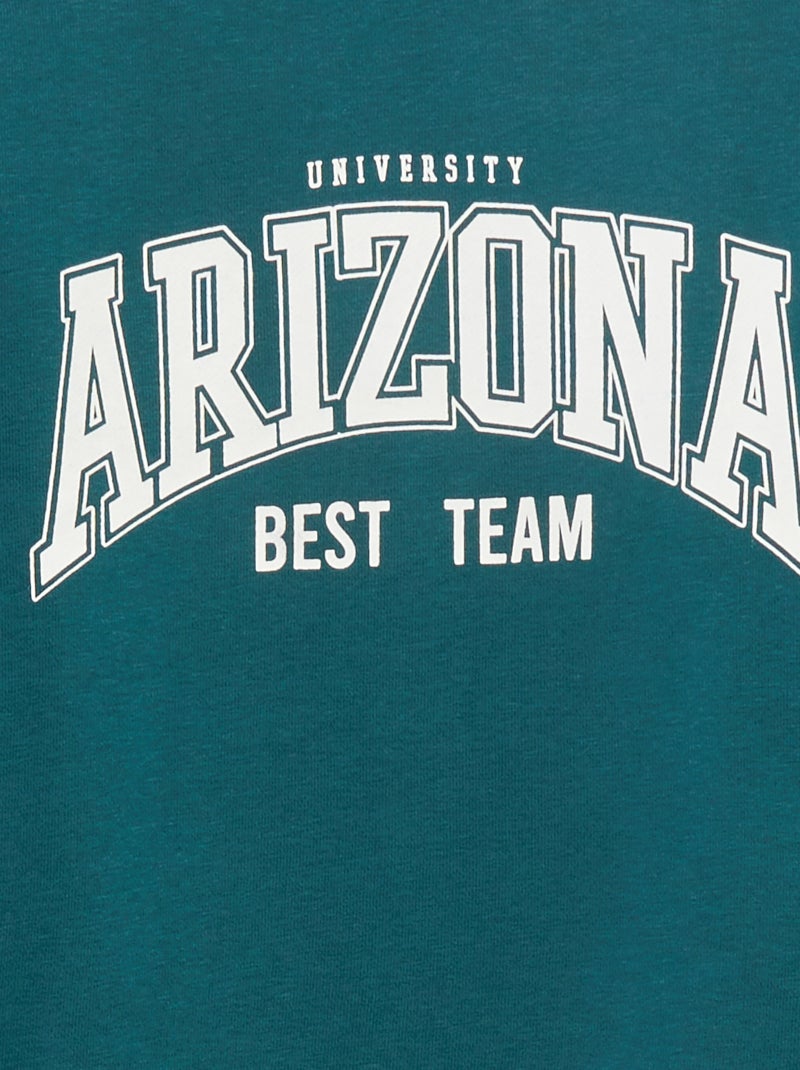 Sweatshirt estampada com gola redonda VERDE - Kiabi