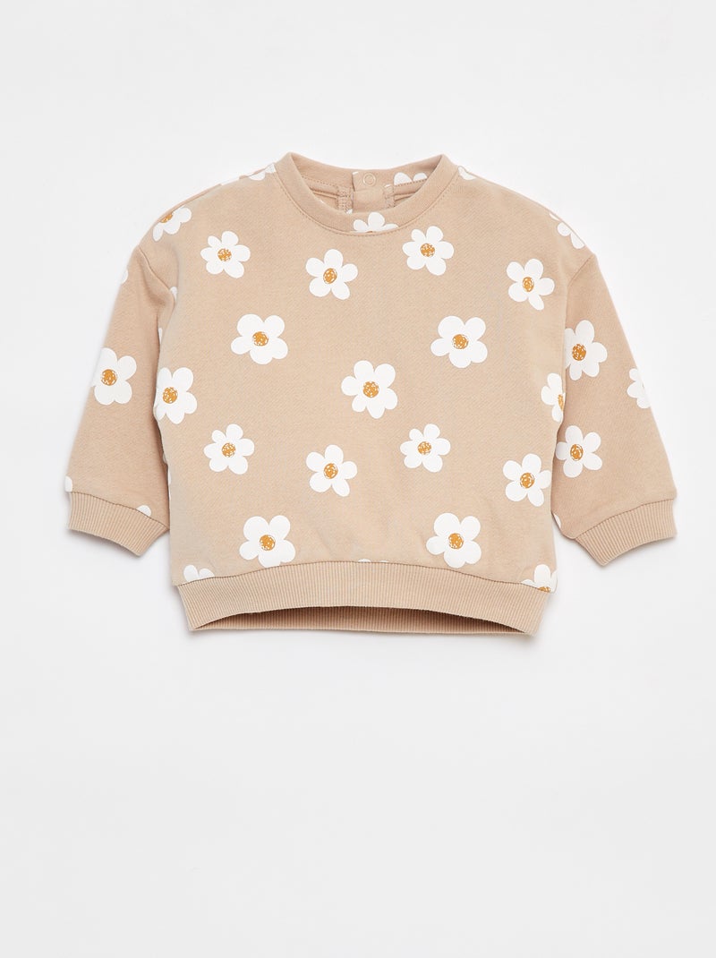 Sweatshirt estampada de fantasia Bege - Kiabi