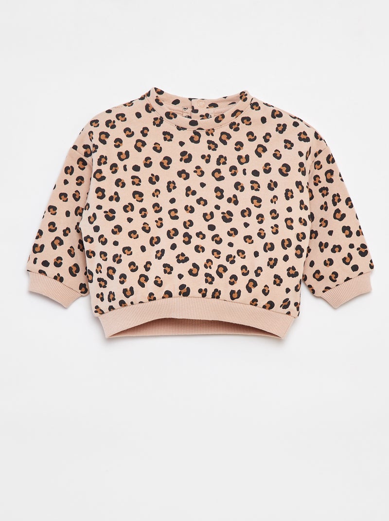Sweatshirt estampada de fantasia Bege - Kiabi