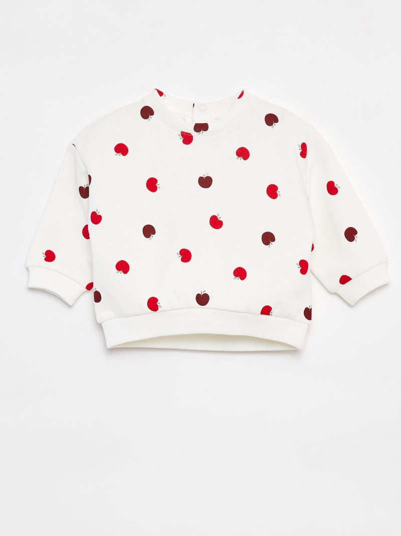 Sweatshirt estampada de fantasia Branco - Kiabi