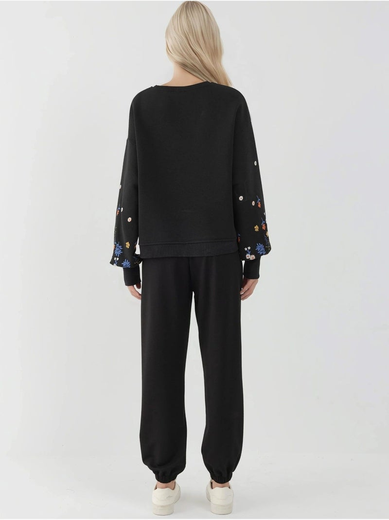 Sweatshirt estampada de manga comprida com gola redonda hiccup Preto - Kiabi