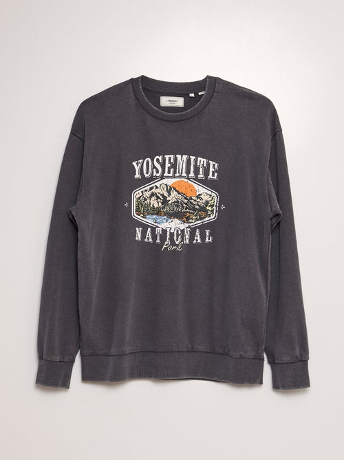 Sweatshirt estampada efeito vintage - Kiabi