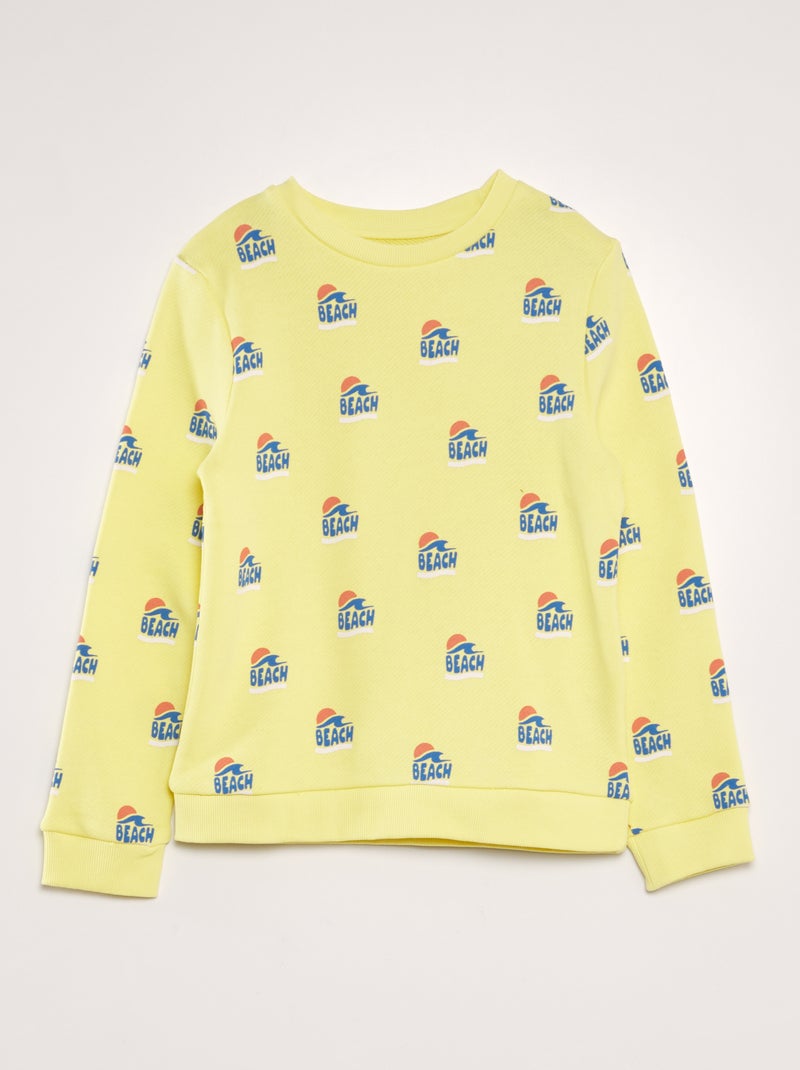 Sweatshirt estampada em french terry AMARELO - Kiabi