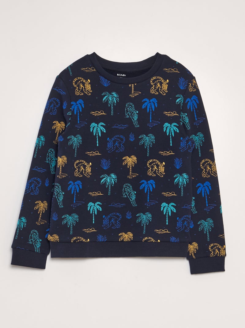 Sweatshirt estampada em french terry AZUL - Kiabi