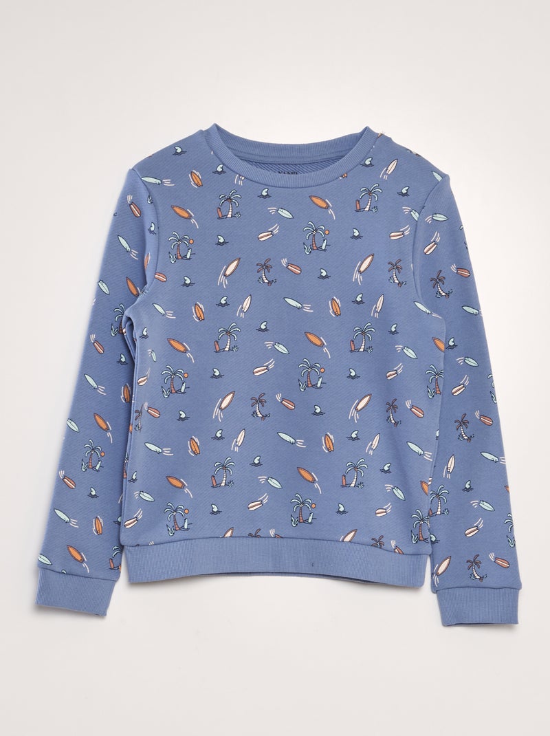 Sweatshirt estampada em french terry AZUL - Kiabi