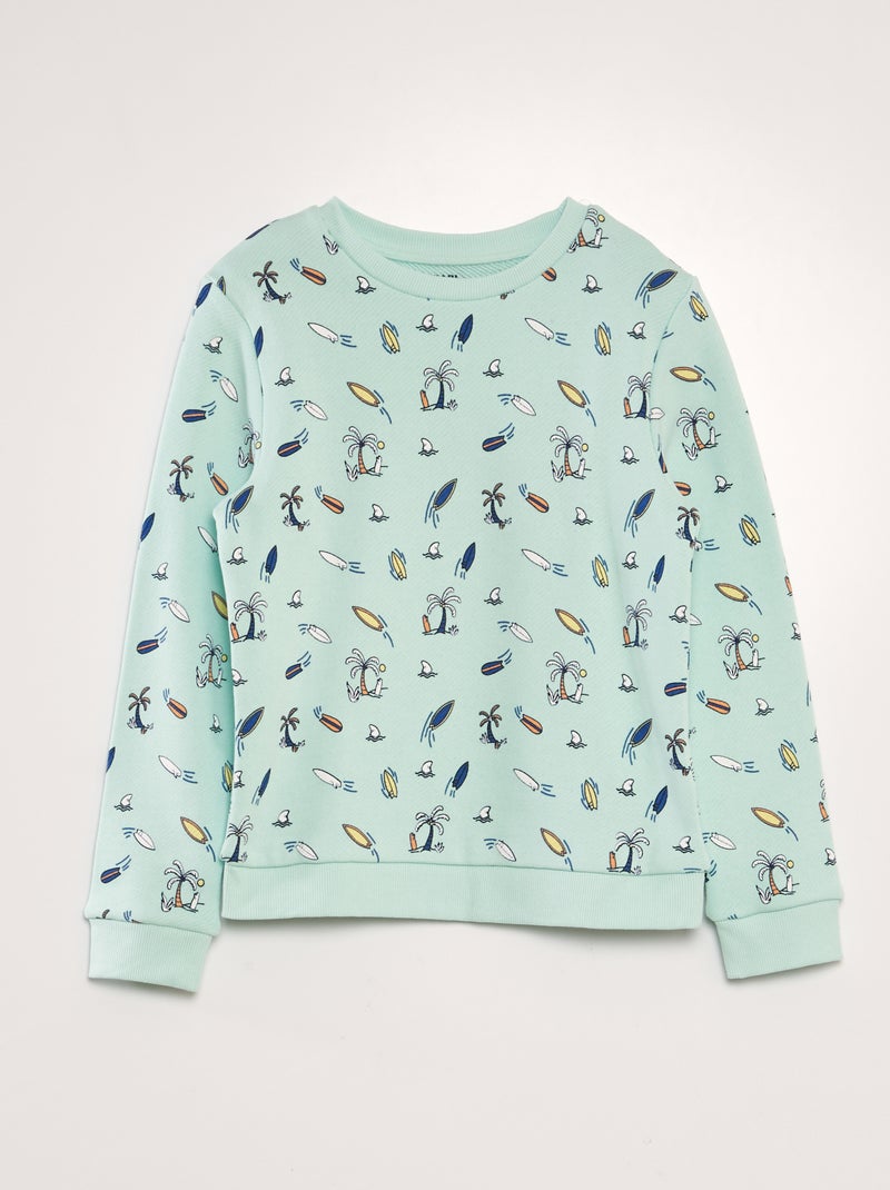 Sweatshirt estampada em french terry AZUL - Kiabi