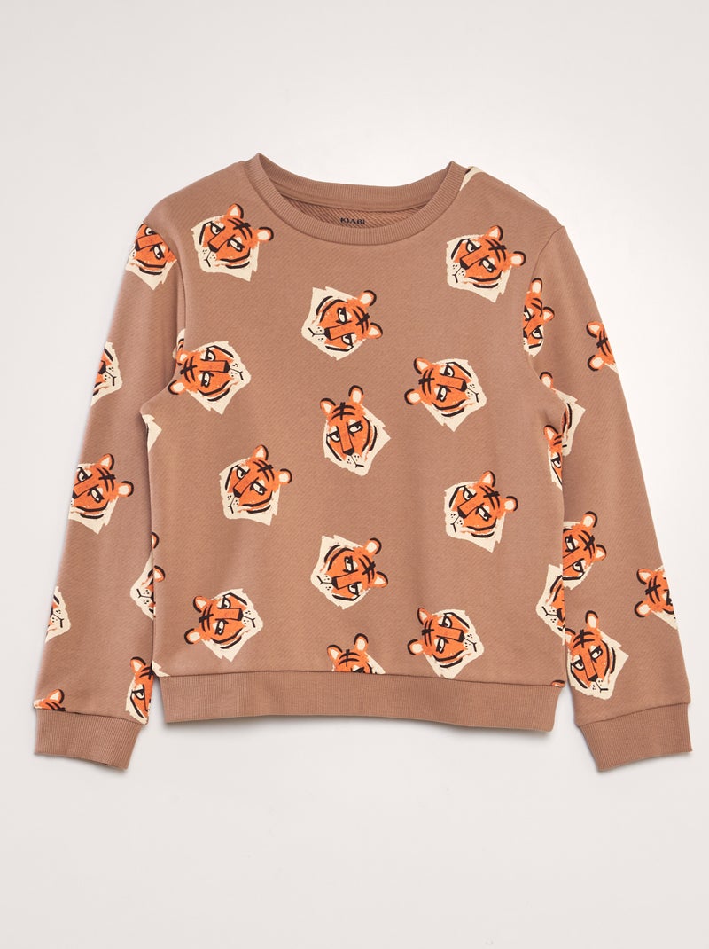 Sweatshirt estampada em french terry CASTANHO - Kiabi