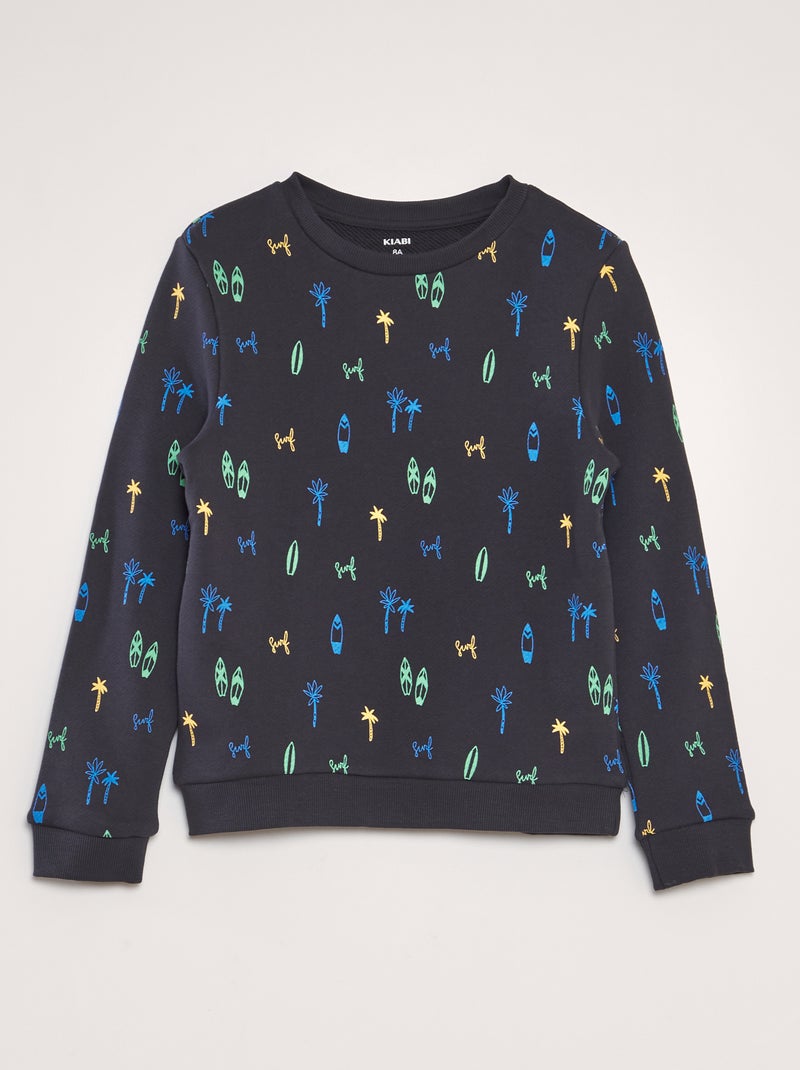 Sweatshirt estampada em french terry PRETO - Kiabi