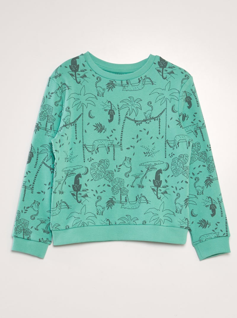 Sweatshirt estampada em french terry VERDE - Kiabi