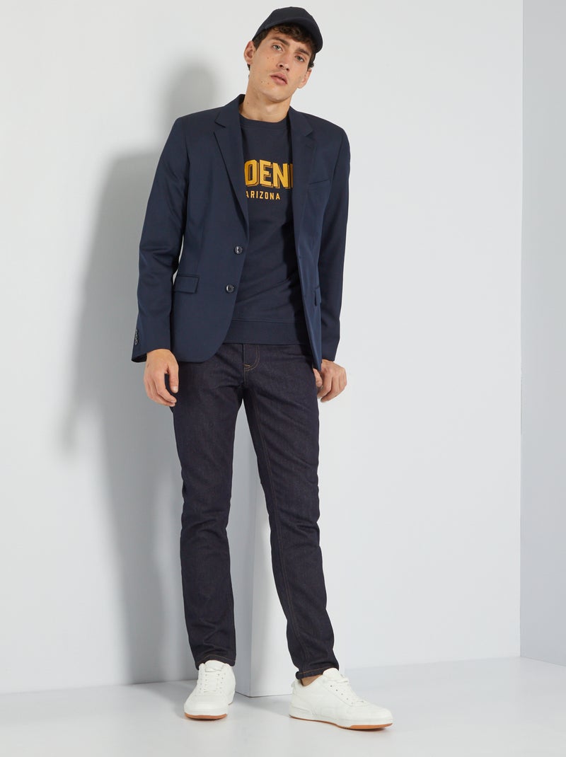 Sweatshirt estampada em moletão AZUL - Kiabi