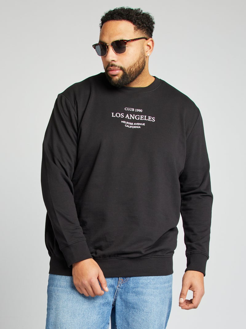 Sweatshirt estampada frente e verso Preto - Kiabi