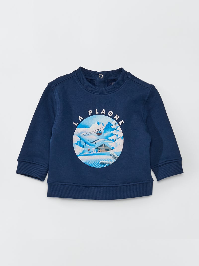 Sweatshirt estampada 'La Plagne' AZUL - Kiabi