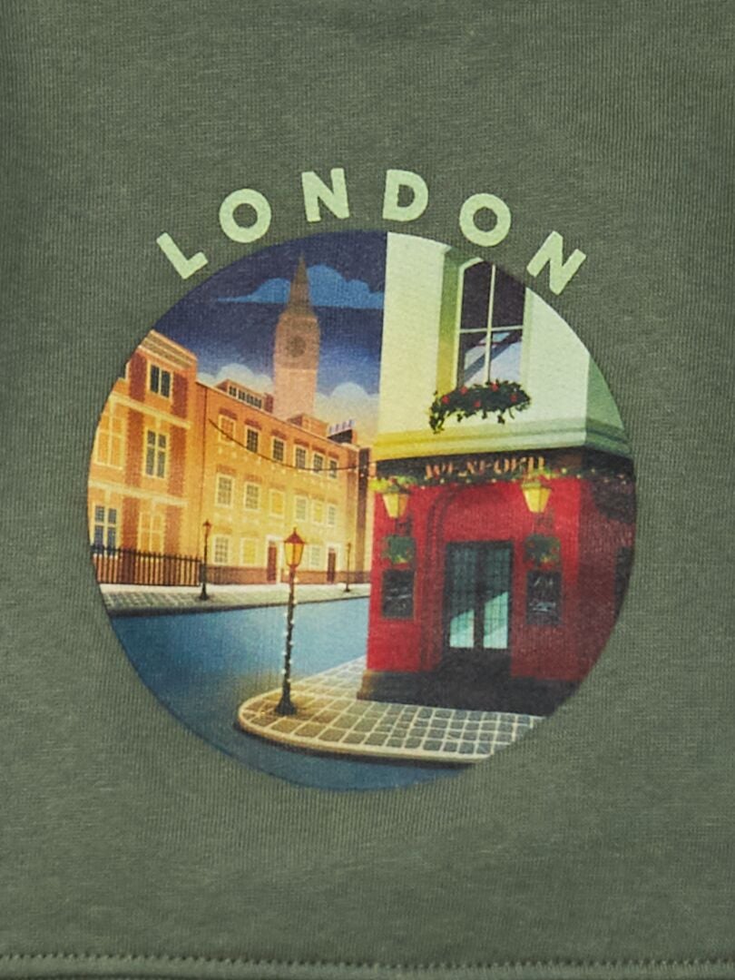 Sweatshirt estampada 'Londres' VERDE - Kiabi