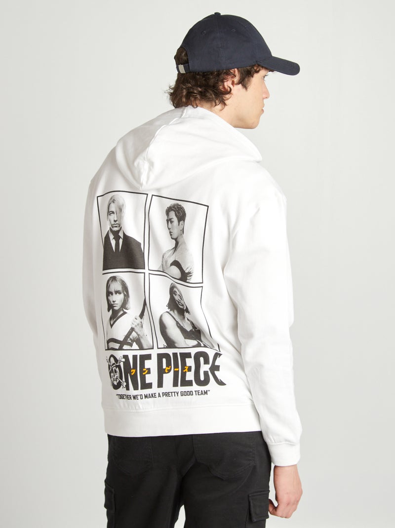 Sweatshirt estampada 'One Piece' em moletão Branco - Kiabi