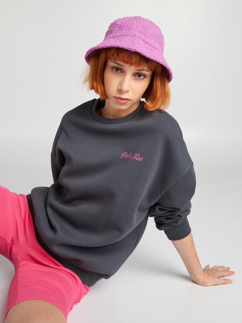 Sweatshirt estampada 'Palm Tree' CINZA - Kiabi