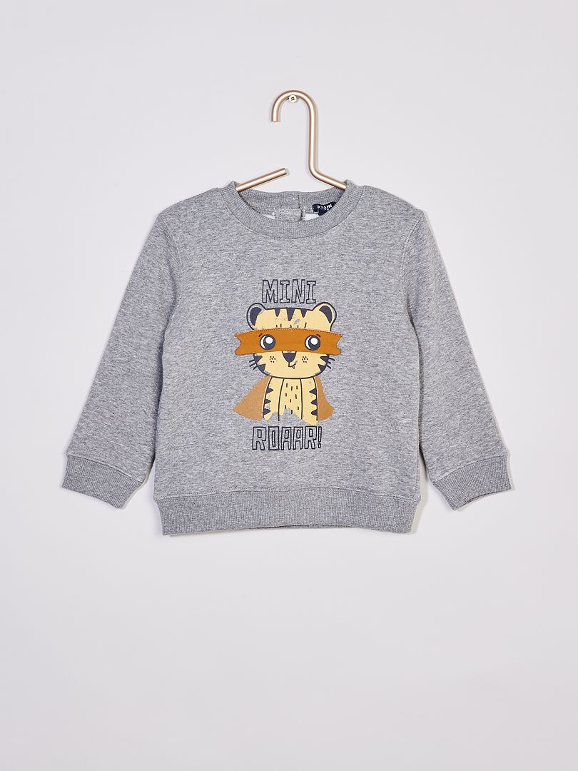 Sweatshirt estampada 'Tigre' CINZA - Kiabi