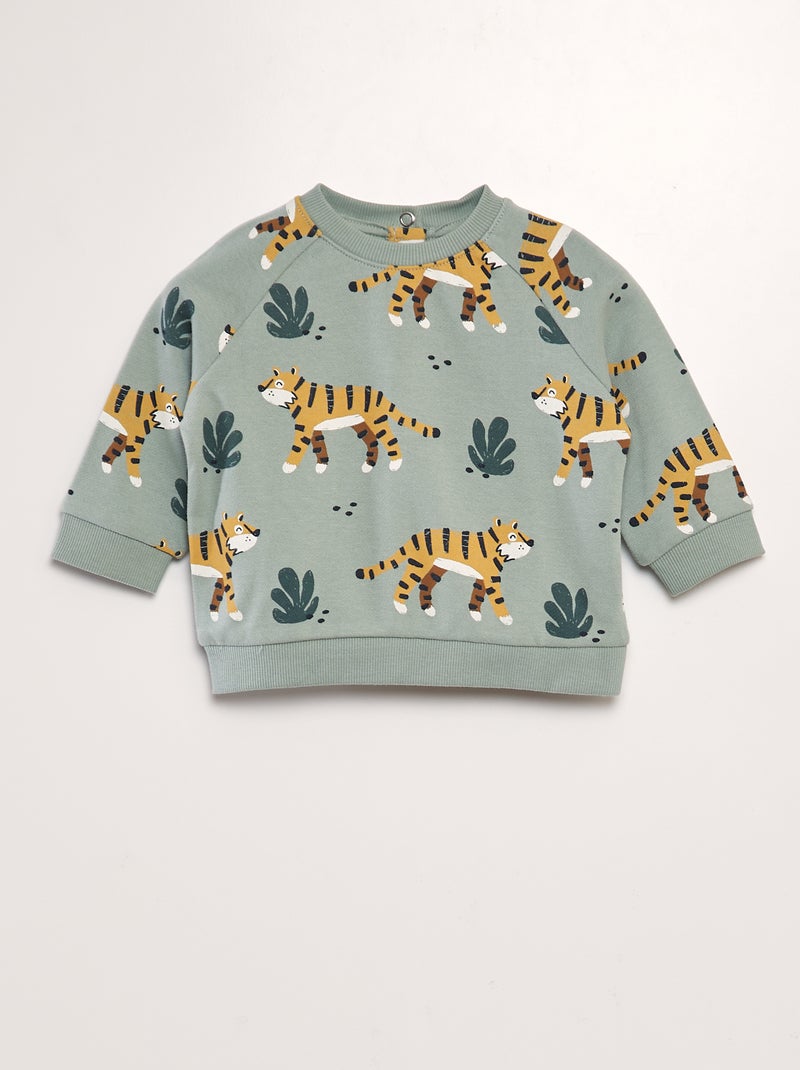 Sweatshirt estampada VERDE - Kiabi