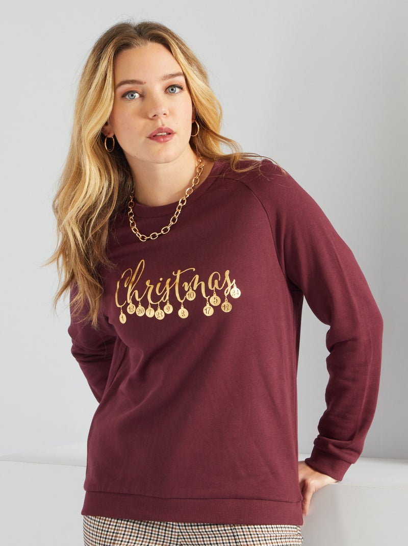 Sweatshirt estampada VERMELHO - Kiabi