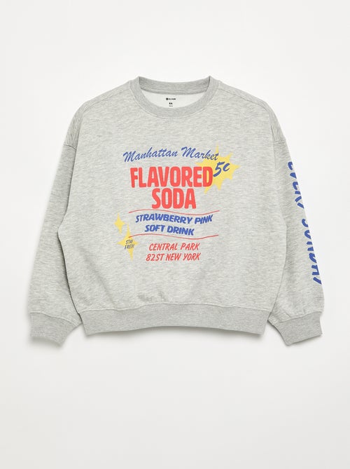 Sweatshirt estampado com corte largo - Kiabi