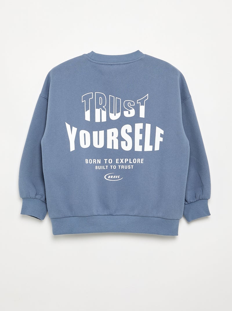 Sweatshirt estampado de manga comprida Azul - Kiabi
