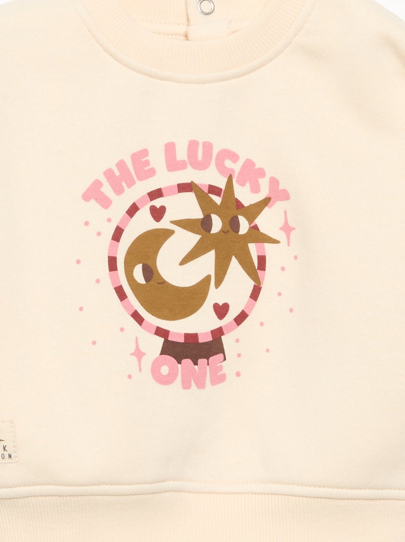 Sweatshirt estampado de manga comprida Branco - Kiabi