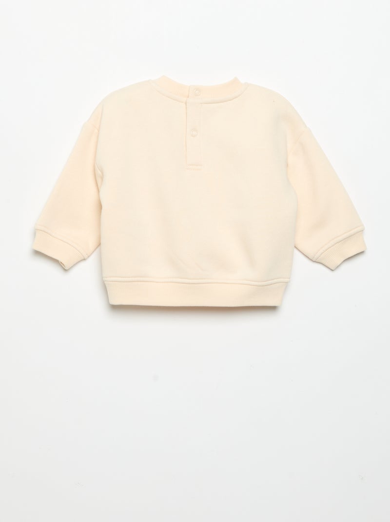Sweatshirt estampado de manga comprida Branco - Kiabi