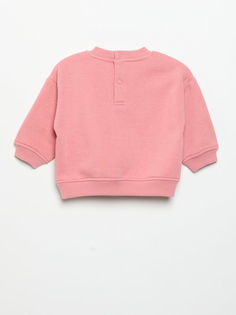 Sweatshirt estampado de manga comprida Rosa - Kiabi