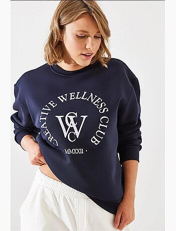 Sweatshirt estampado escovado de três fios mbhs lucci