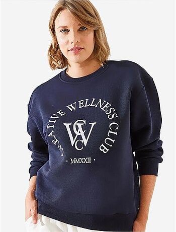 Sweatshirt estampado escovado de três fios mbhs lucci