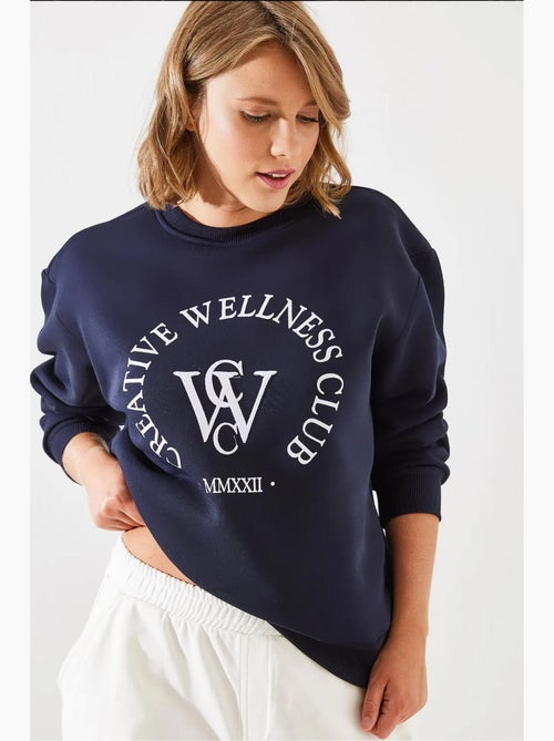 Sweatshirt estampado escovado de três fios mbhs lucci - Kiabi Sweatshirt estampado escovado de três fios mbhs lucci - Kiabi