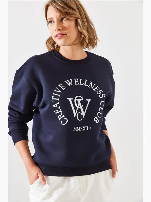 Sweatshirt estampado escovado de três fios mbhs lucci - Kiabi Sweatshirt estampado escovado de três fios mbhs lucci - Kiabi